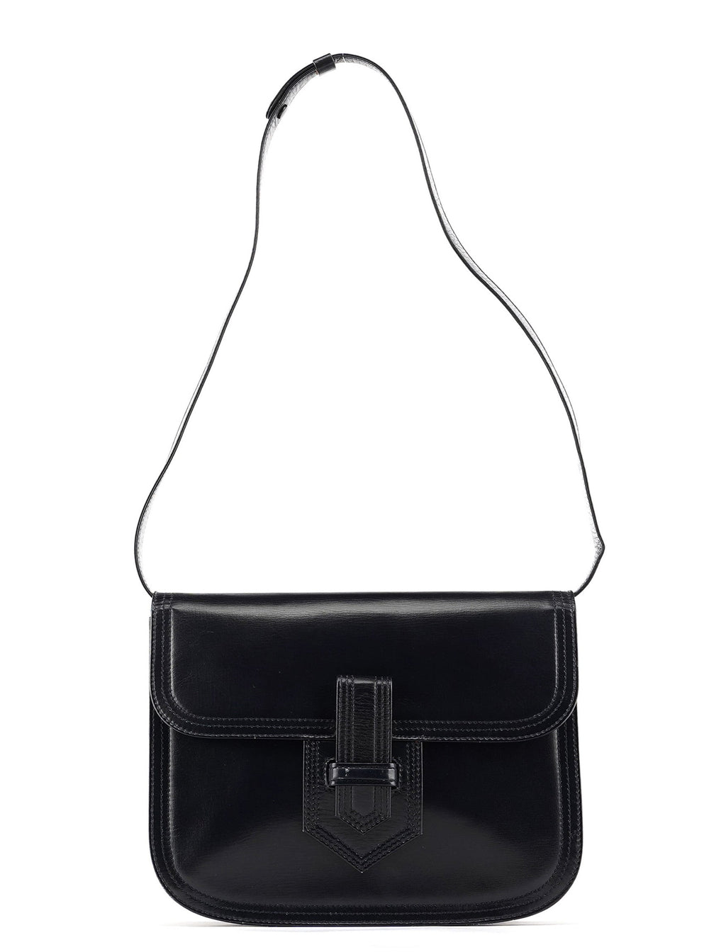 Navy Leather Shoulder Bag