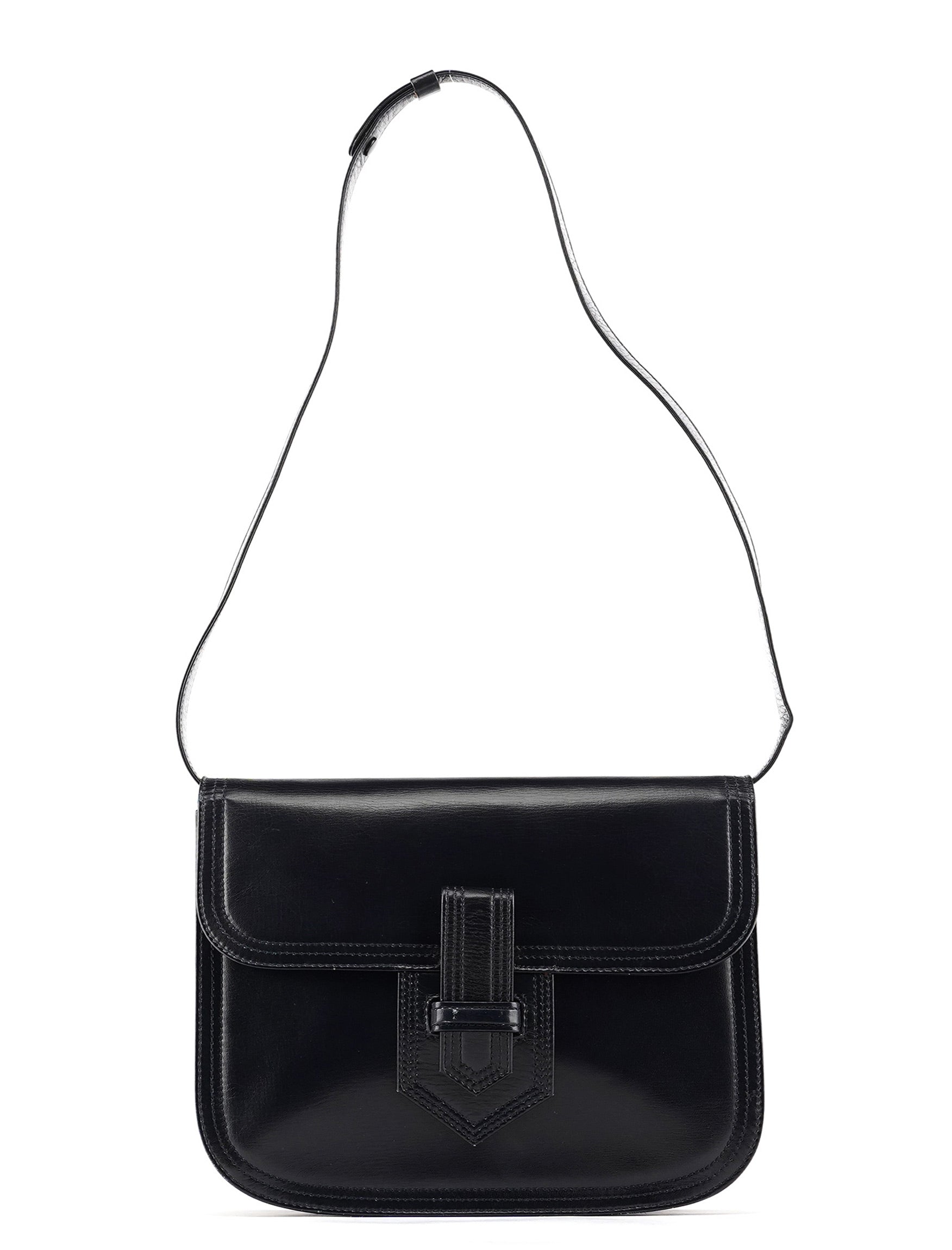 Navy Leather Shoulder Bag