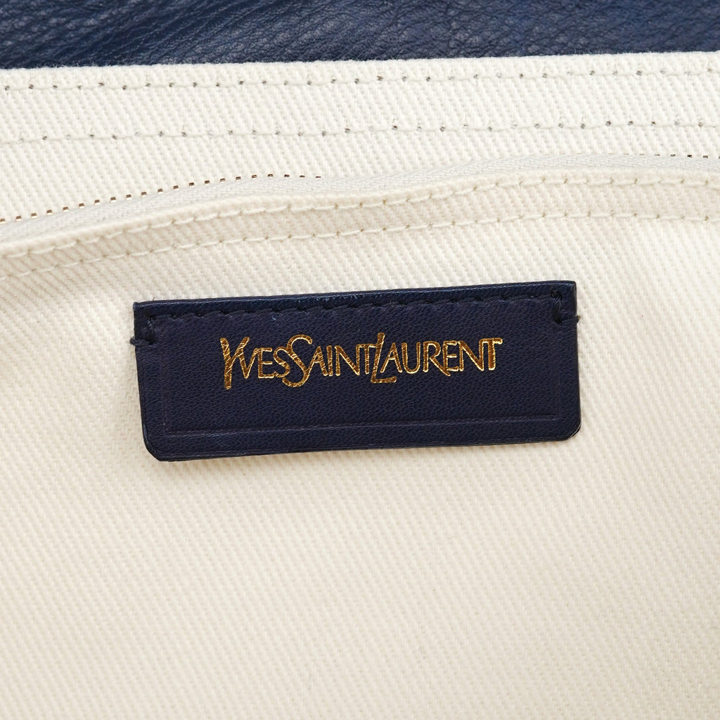 Navy White Leather Muse Bag