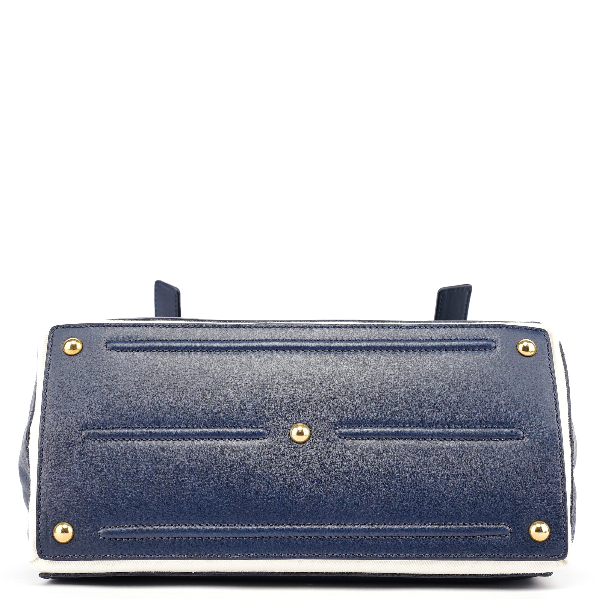 Navy White Leather Muse Bag