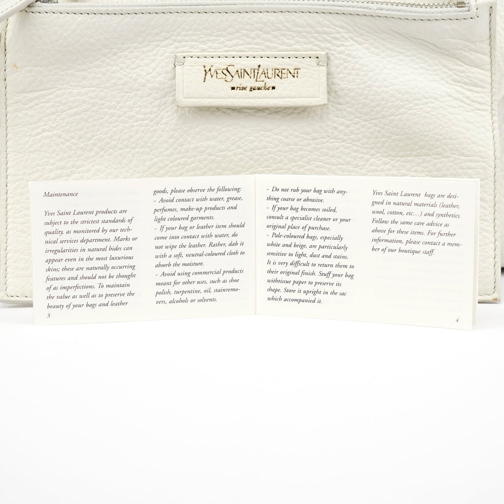 Off White Leather Bow Tote Bag