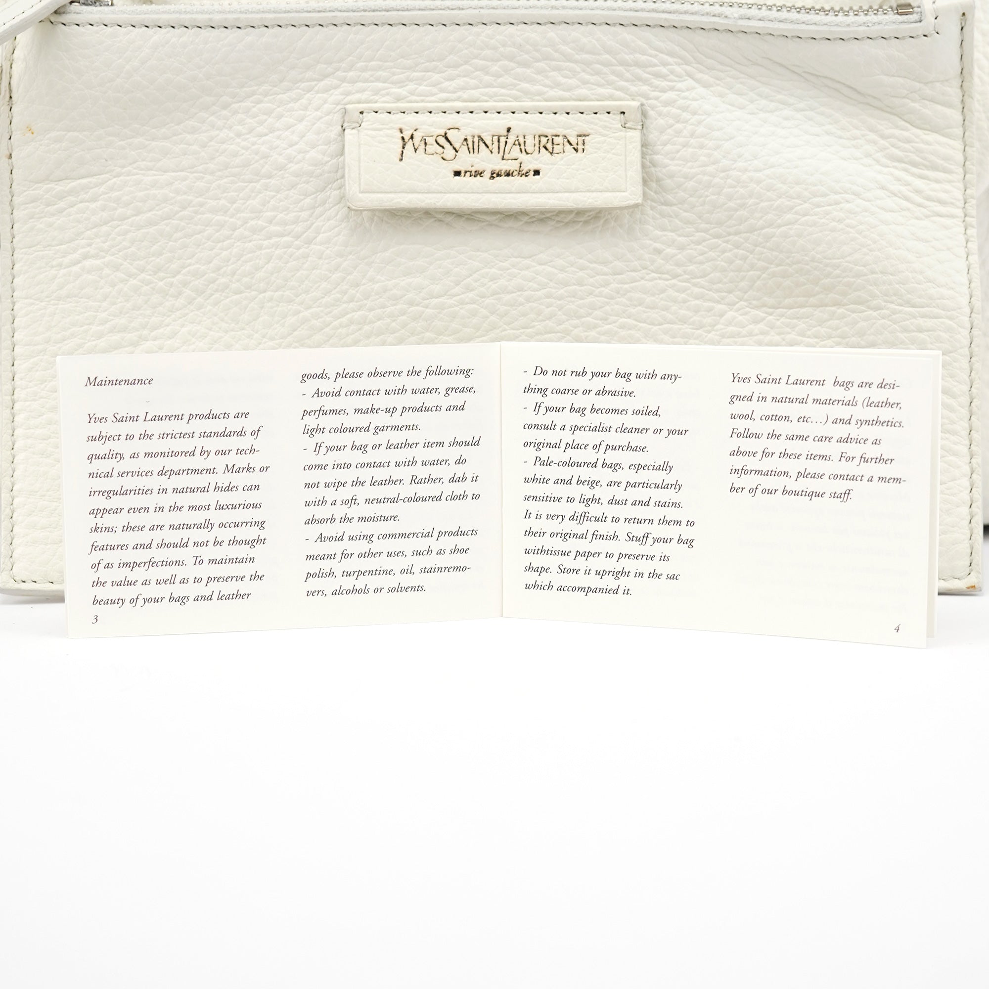 Off White Leather Bow Tote Bag