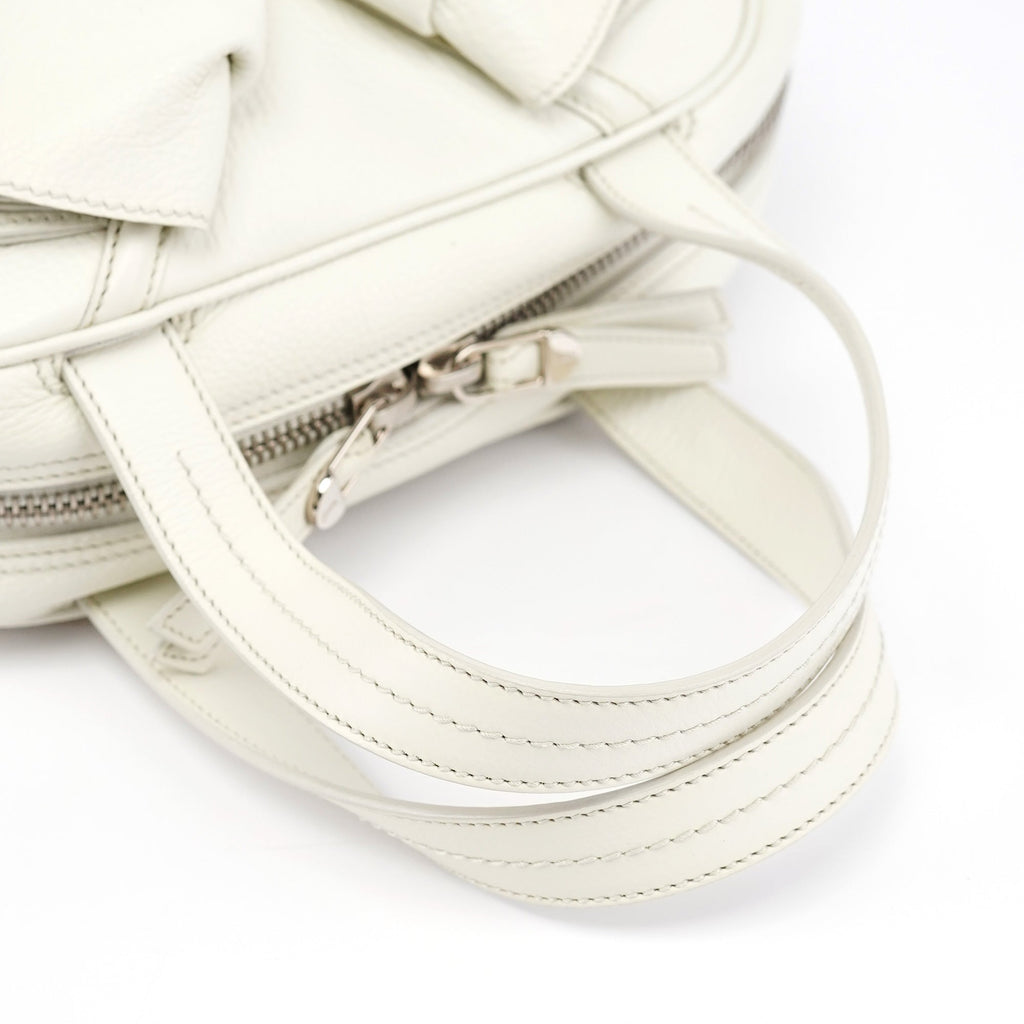 Off White Leather Bow Tote Bag