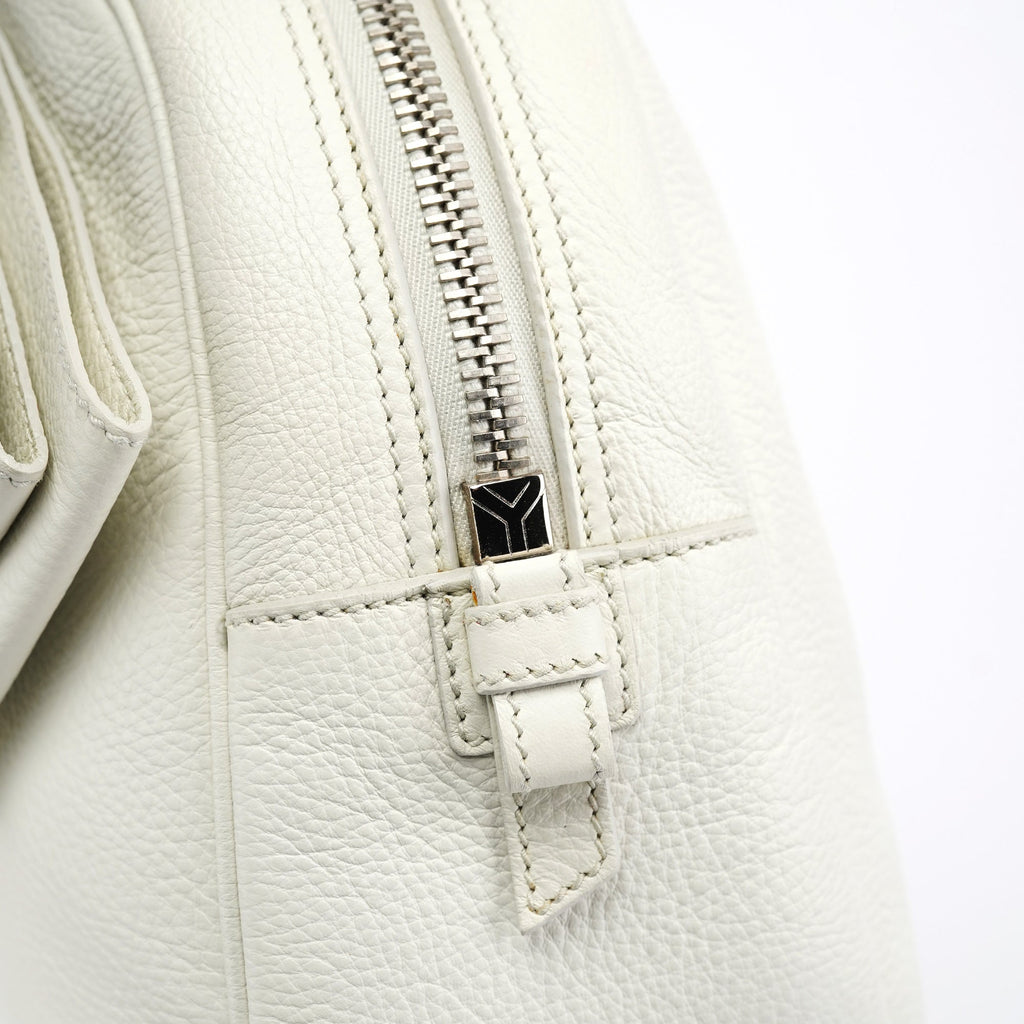 Off White Leather Bow Tote Bag
