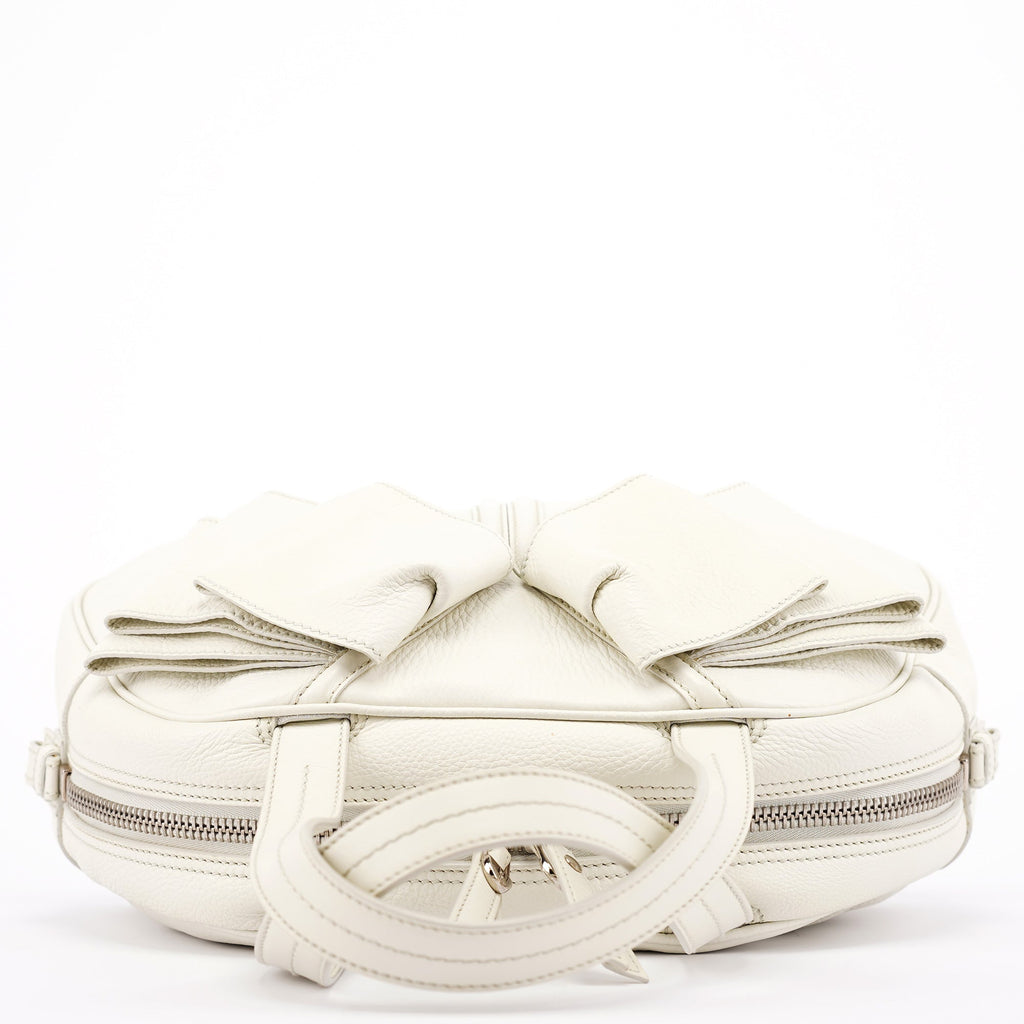 Off White Leather Bow Tote Bag