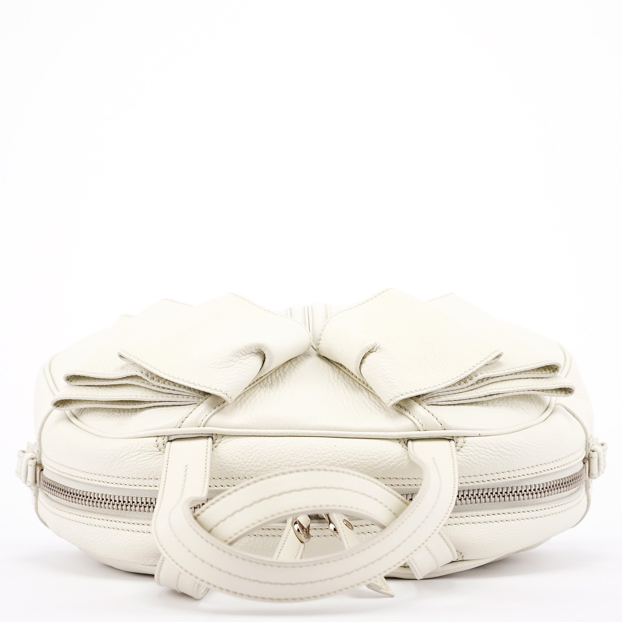 Off White Leather Bow Tote Bag