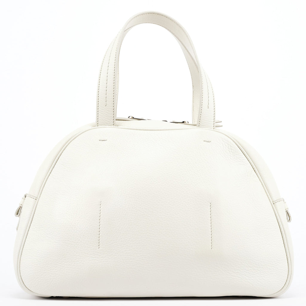 Off White Leather Bow Tote Bag