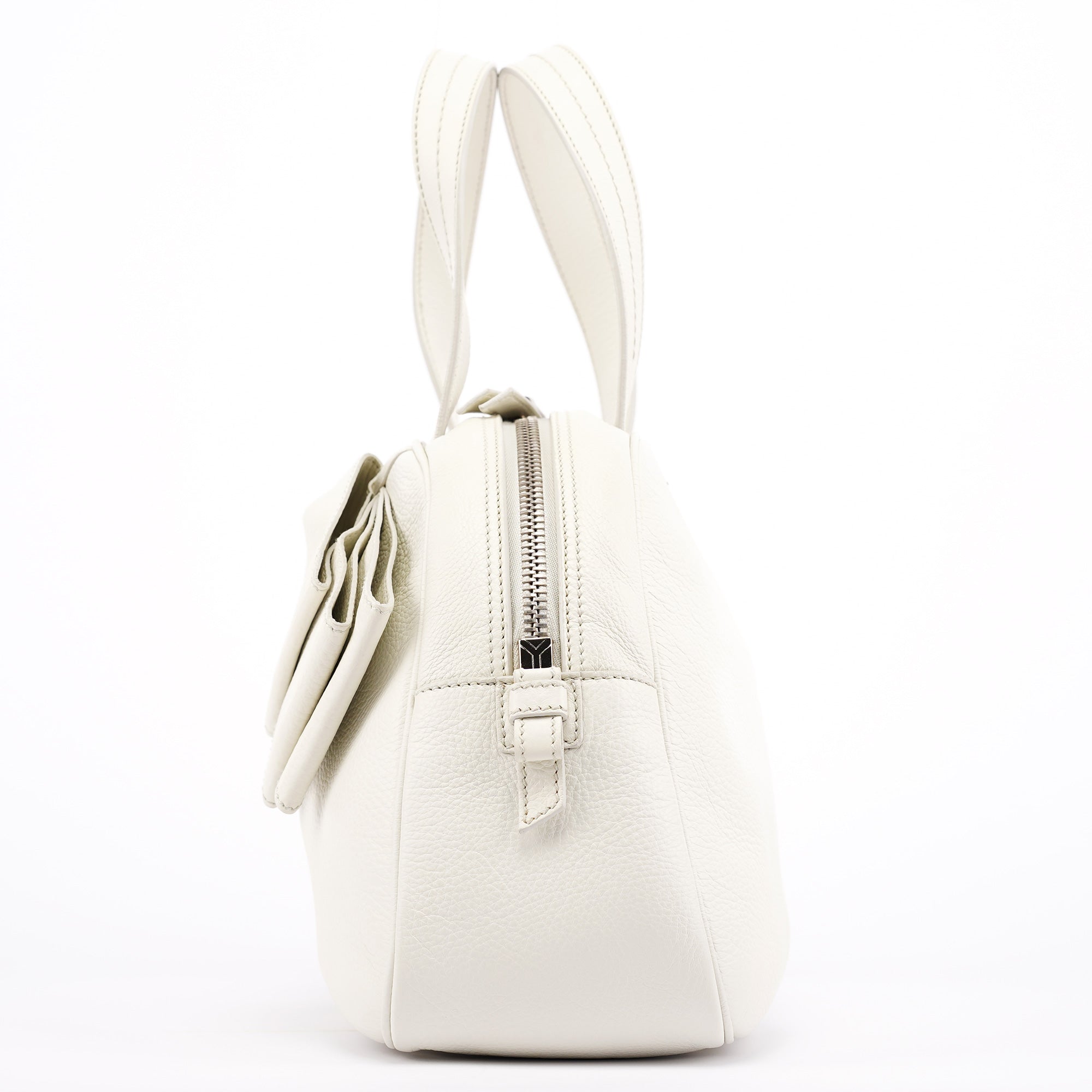 Off White Leather Bow Tote Bag