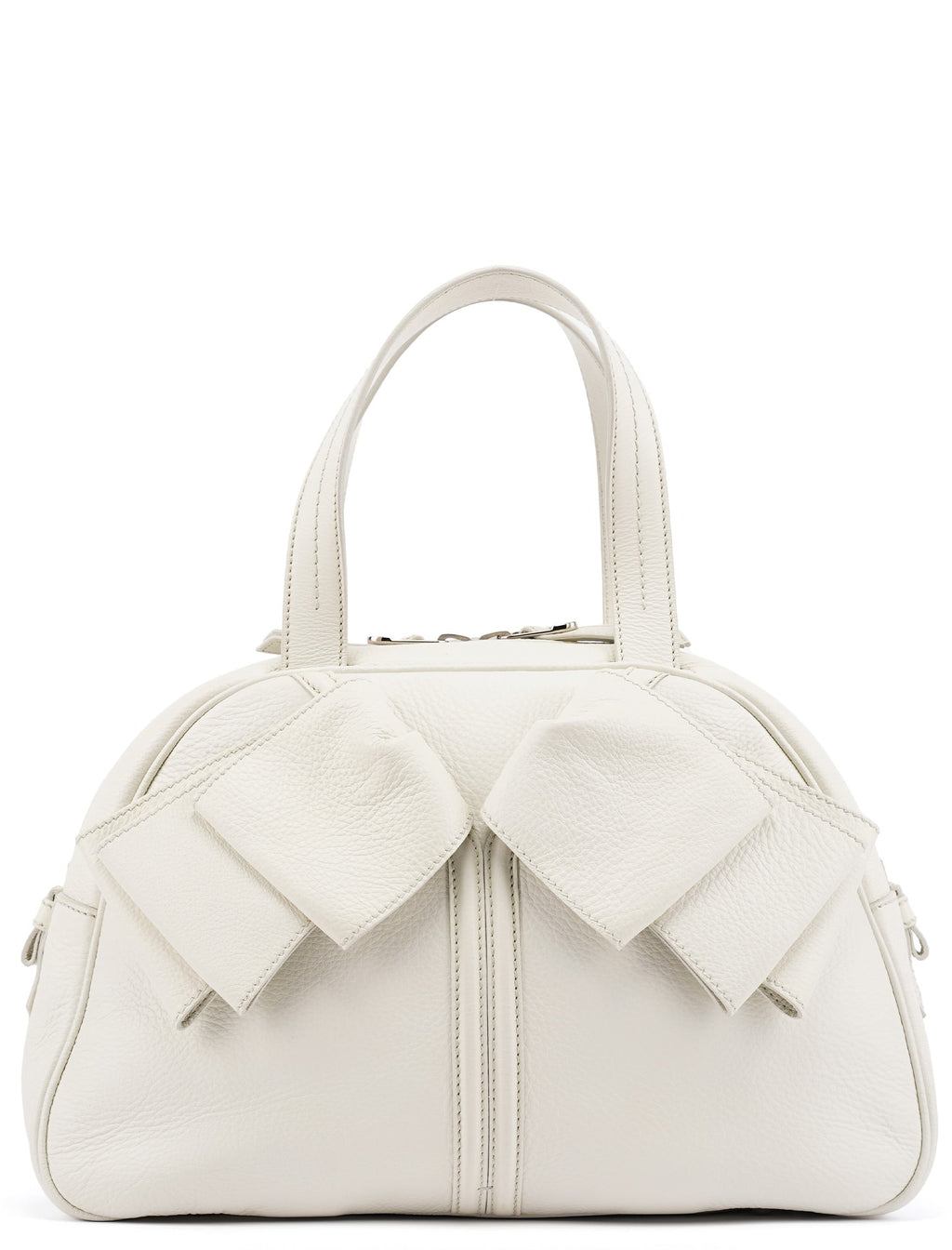 Off White Leather Bow Tote Bag