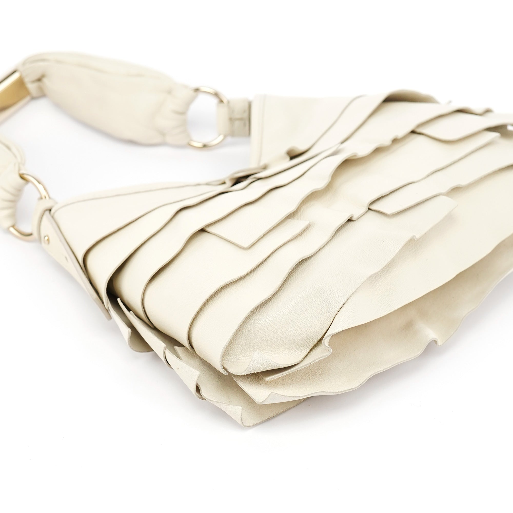 Off White Leather Saint Tropez Shoulder Bag