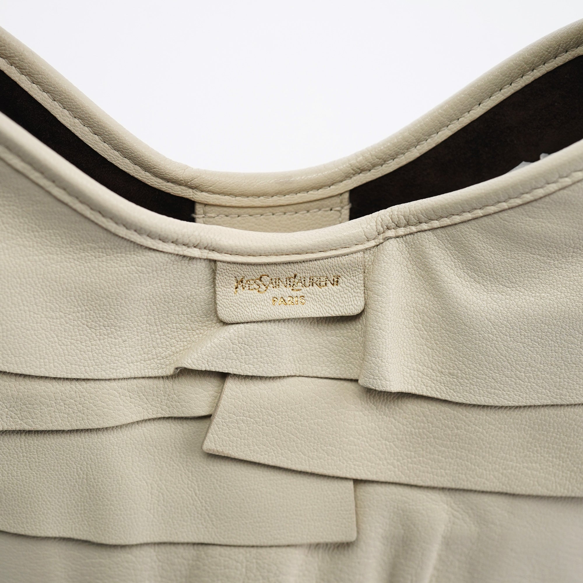 Off White Leather Saint Tropez Shoulder Bag