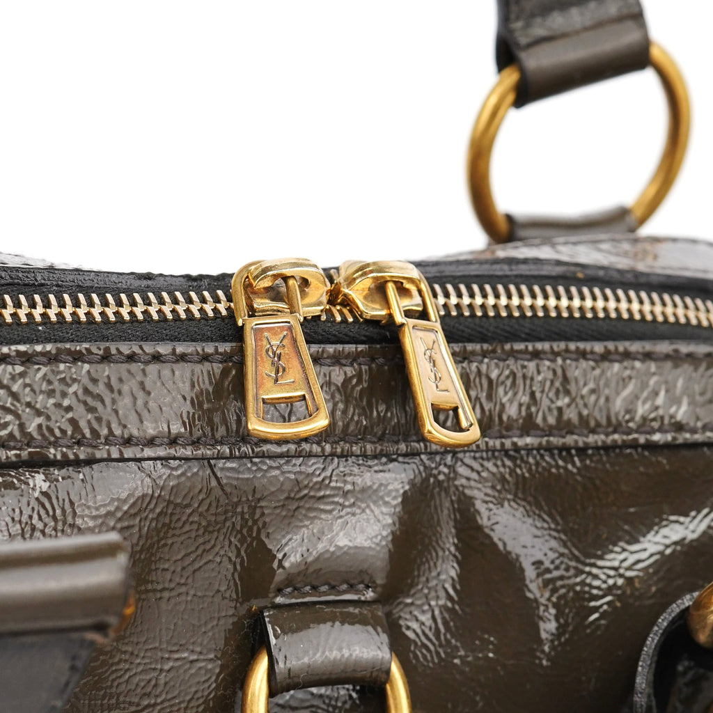 Olive Green Patent Leather Muse Bag