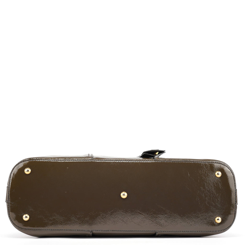 Olive Green Patent Leather Muse Bag