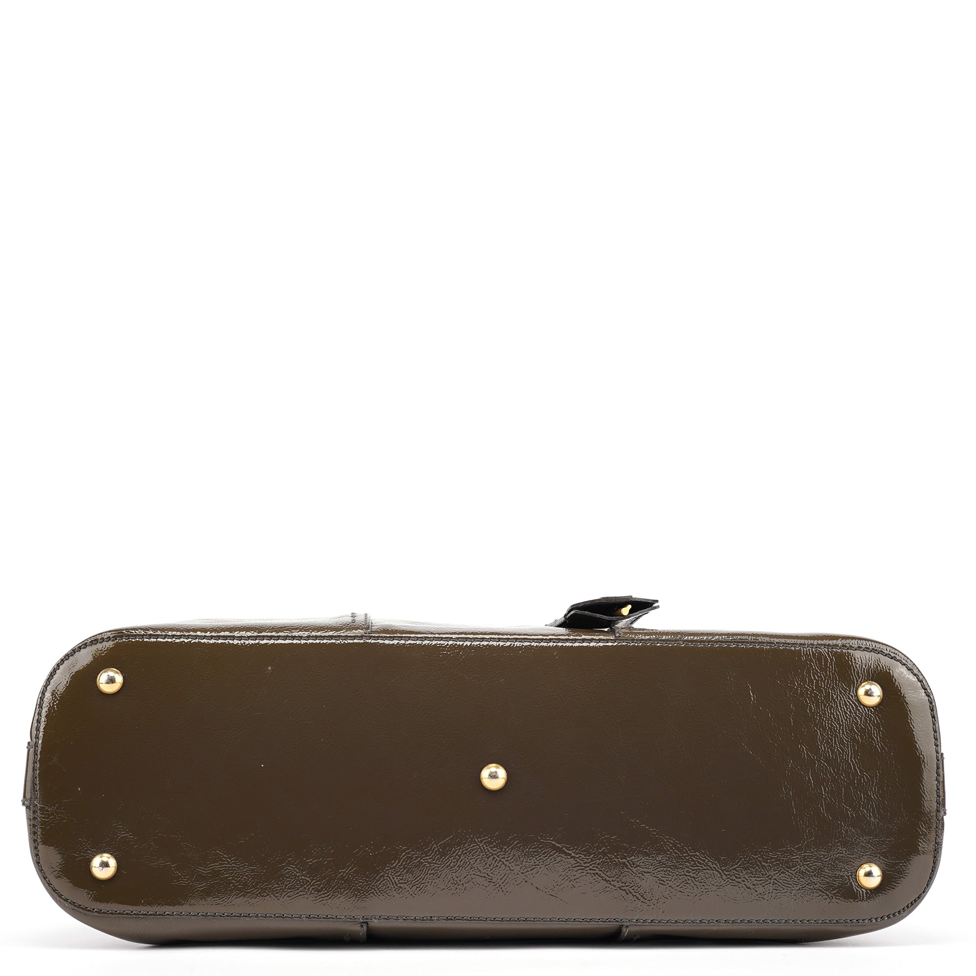 Olive Green Patent Leather Muse Bag