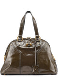 Olive Green Patent Leather Muse Bag