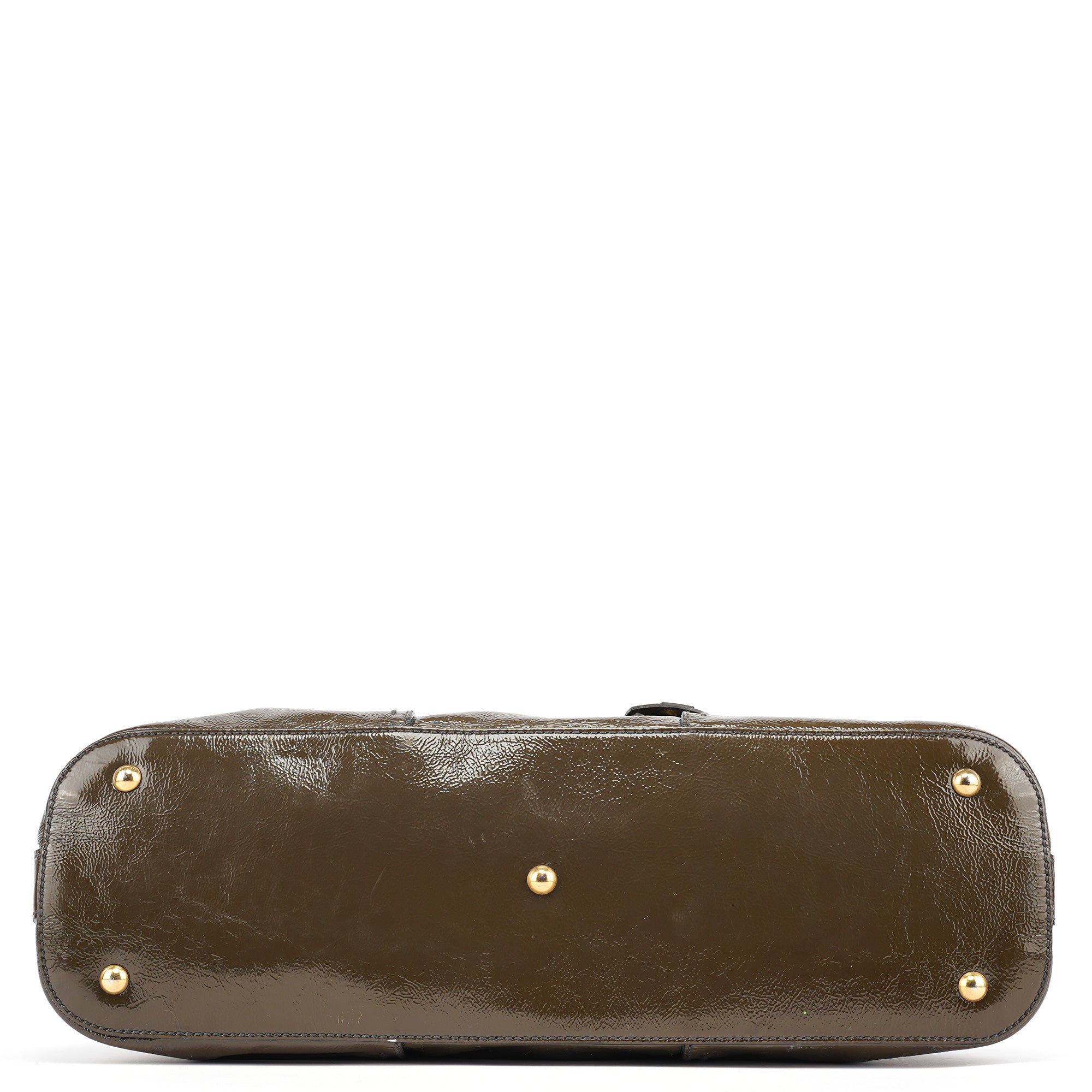 Olive Green Patent Leather Muse Tote Bag