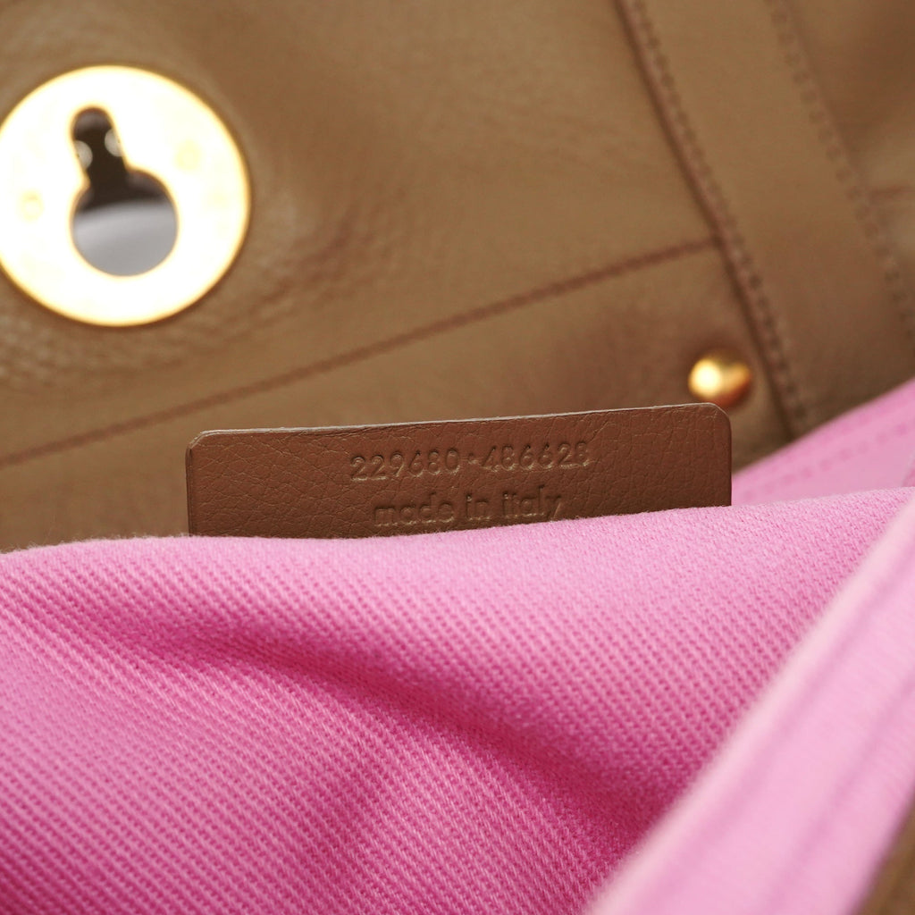 Olive Pink Leather Muse Two 2-Way Bag