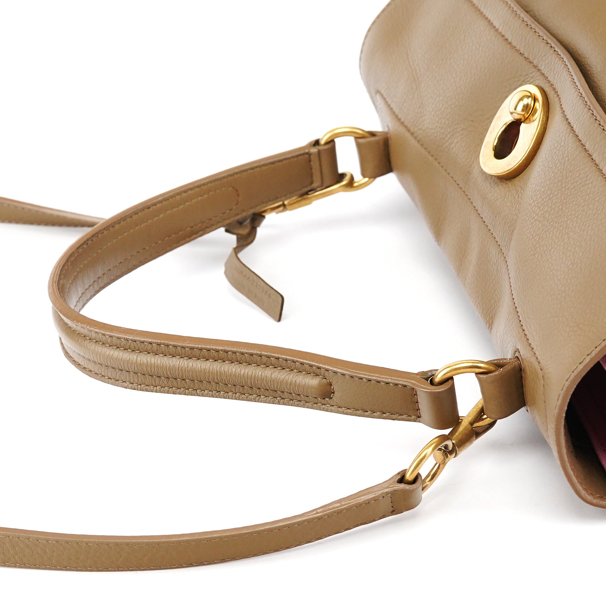 Olive Pink Leather Muse Two 2-Way Bag