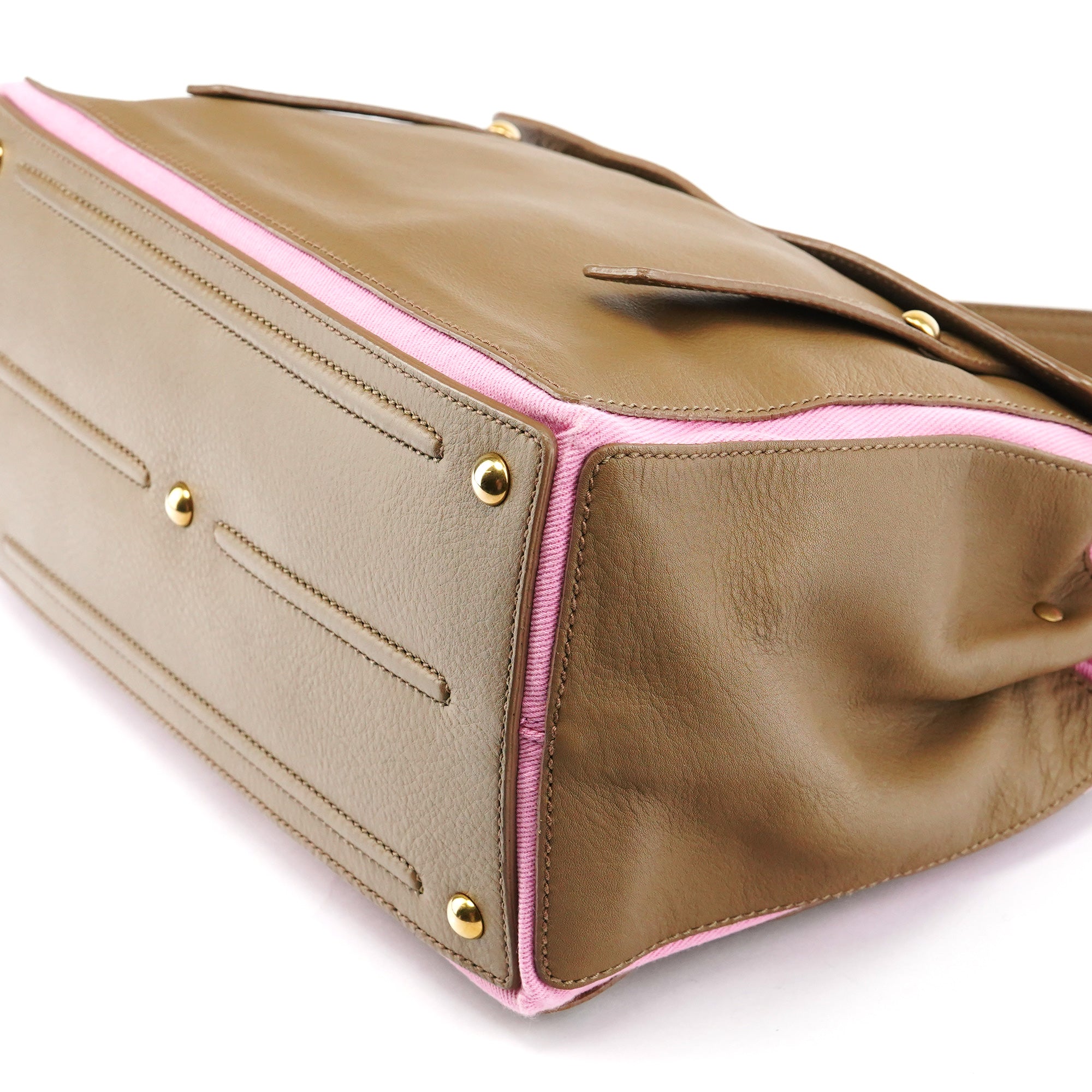 Olive Pink Leather Muse Two 2-Way Bag