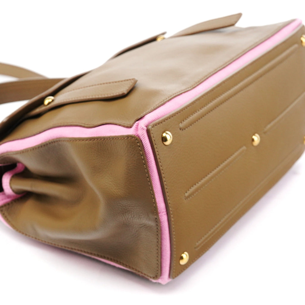 Olive Pink Leather Muse Two 2-Way Bag