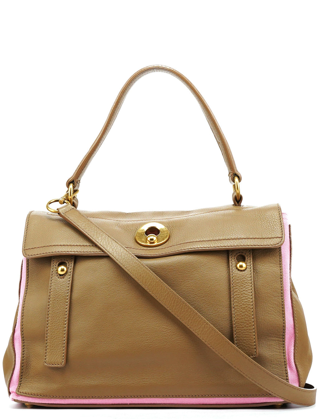 Olive Pink Leather Muse Two 2-Way Bag