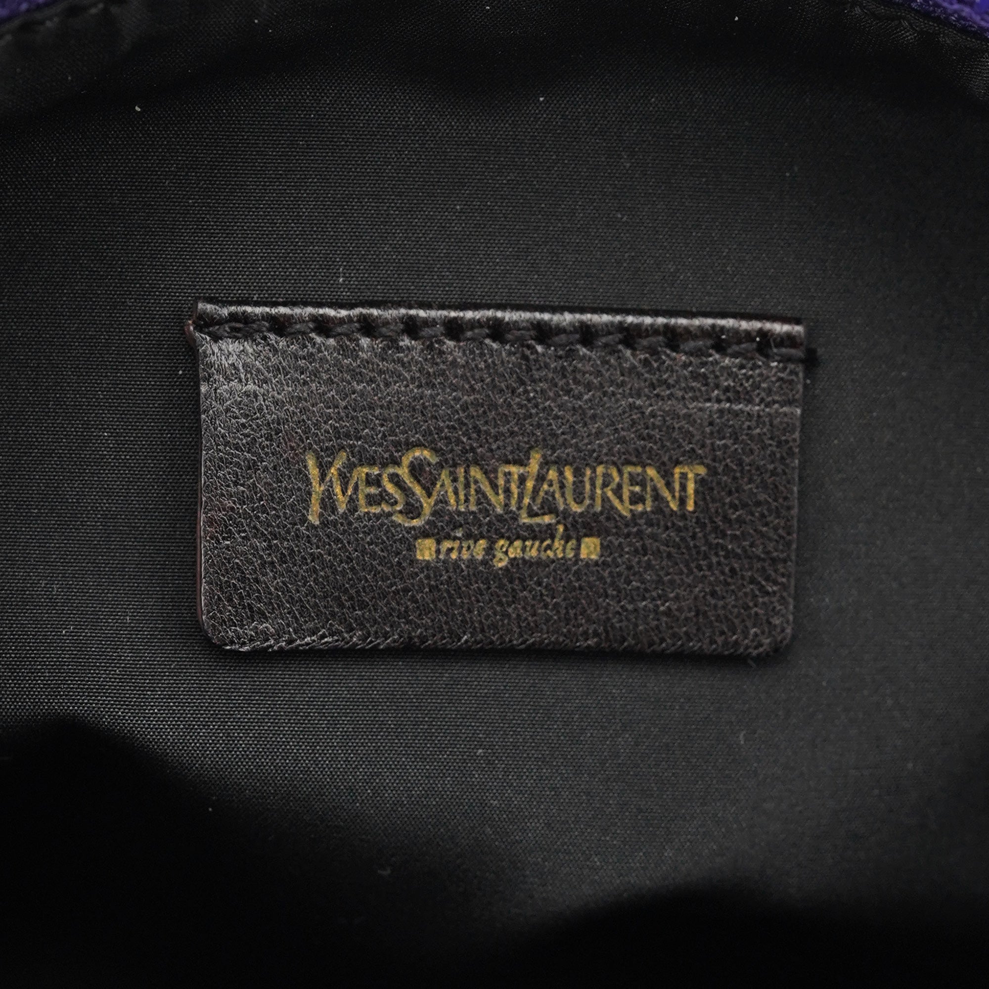 Purple Canvas YSL Shoulder Bag