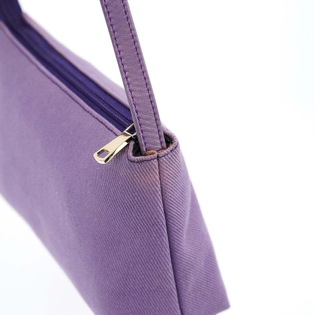 Purple Canvas YSL Shoulder Bag