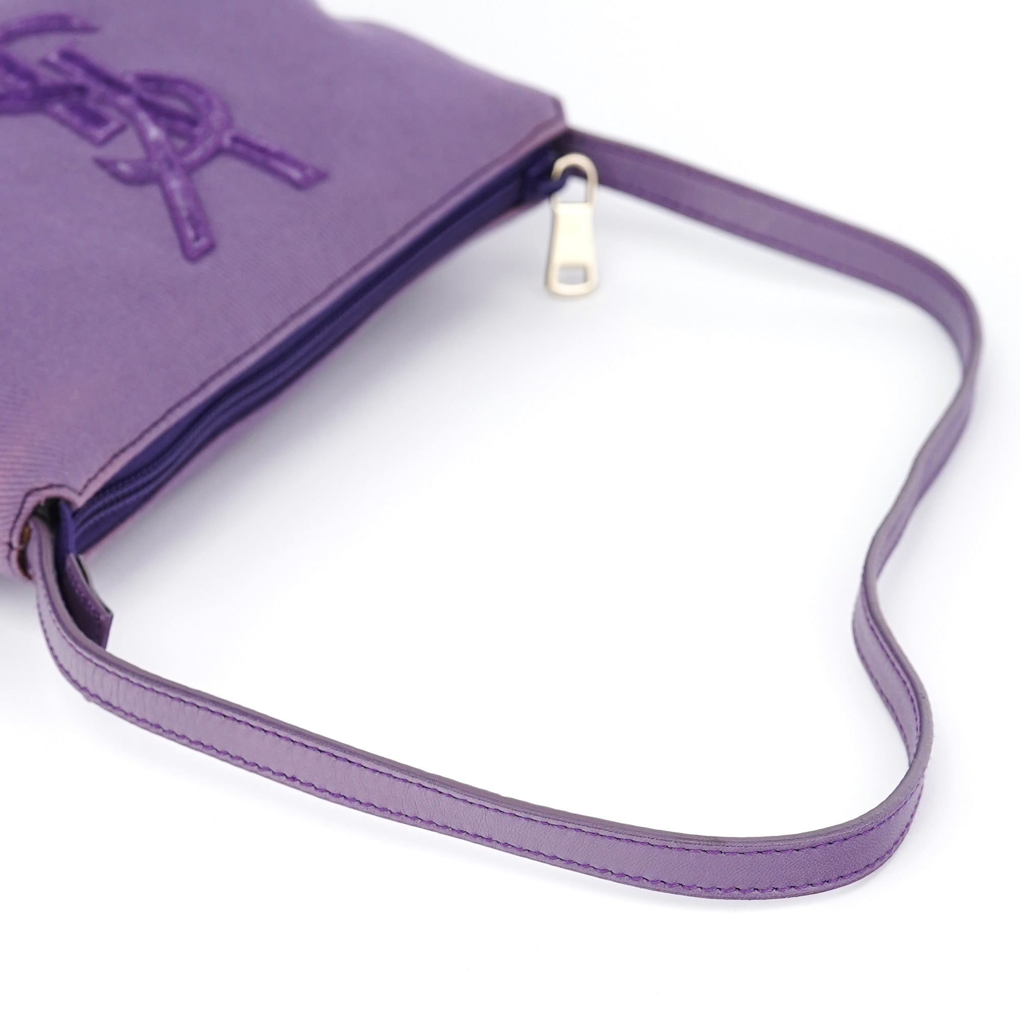 Purple Canvas YSL Shoulder Bag