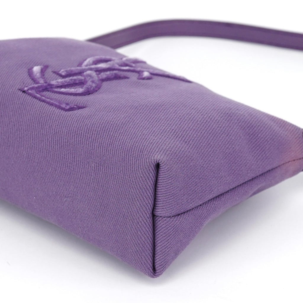 Purple Canvas YSL Shoulder Bag