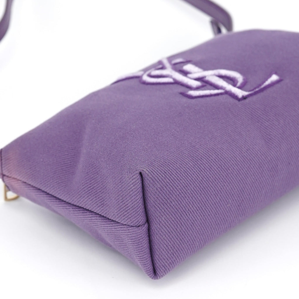 Purple Canvas YSL Shoulder Bag