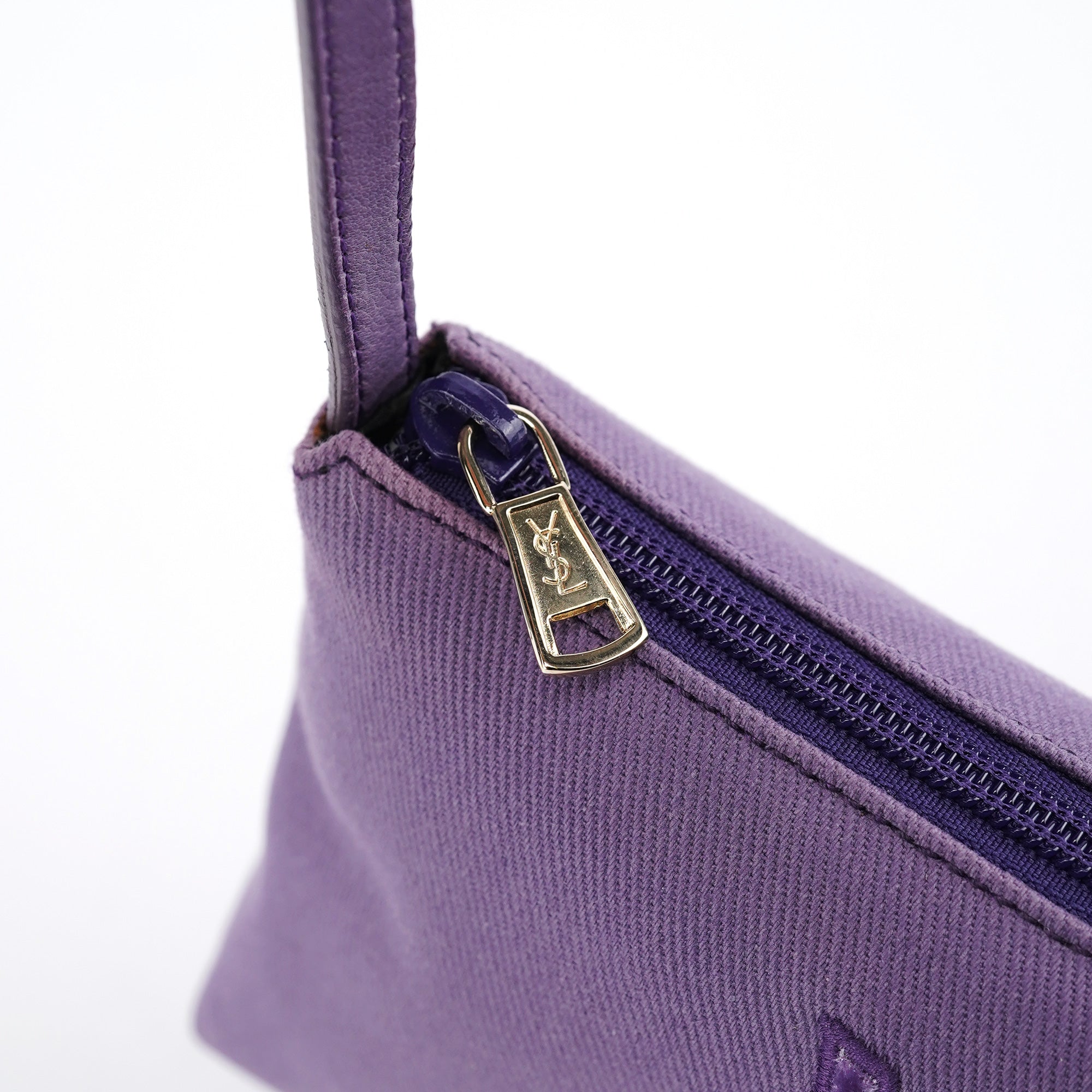 Purple Canvas YSL Shoulder Bag