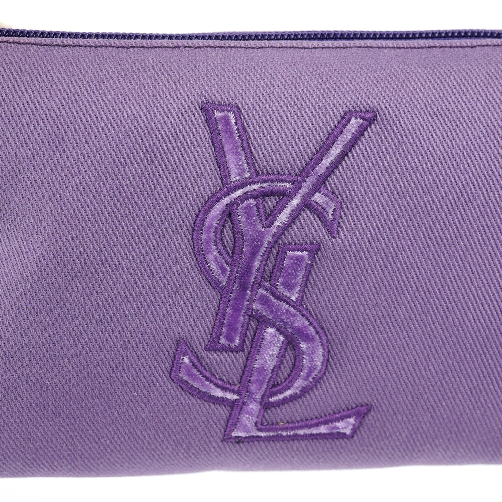 Purple Canvas YSL Shoulder Bag