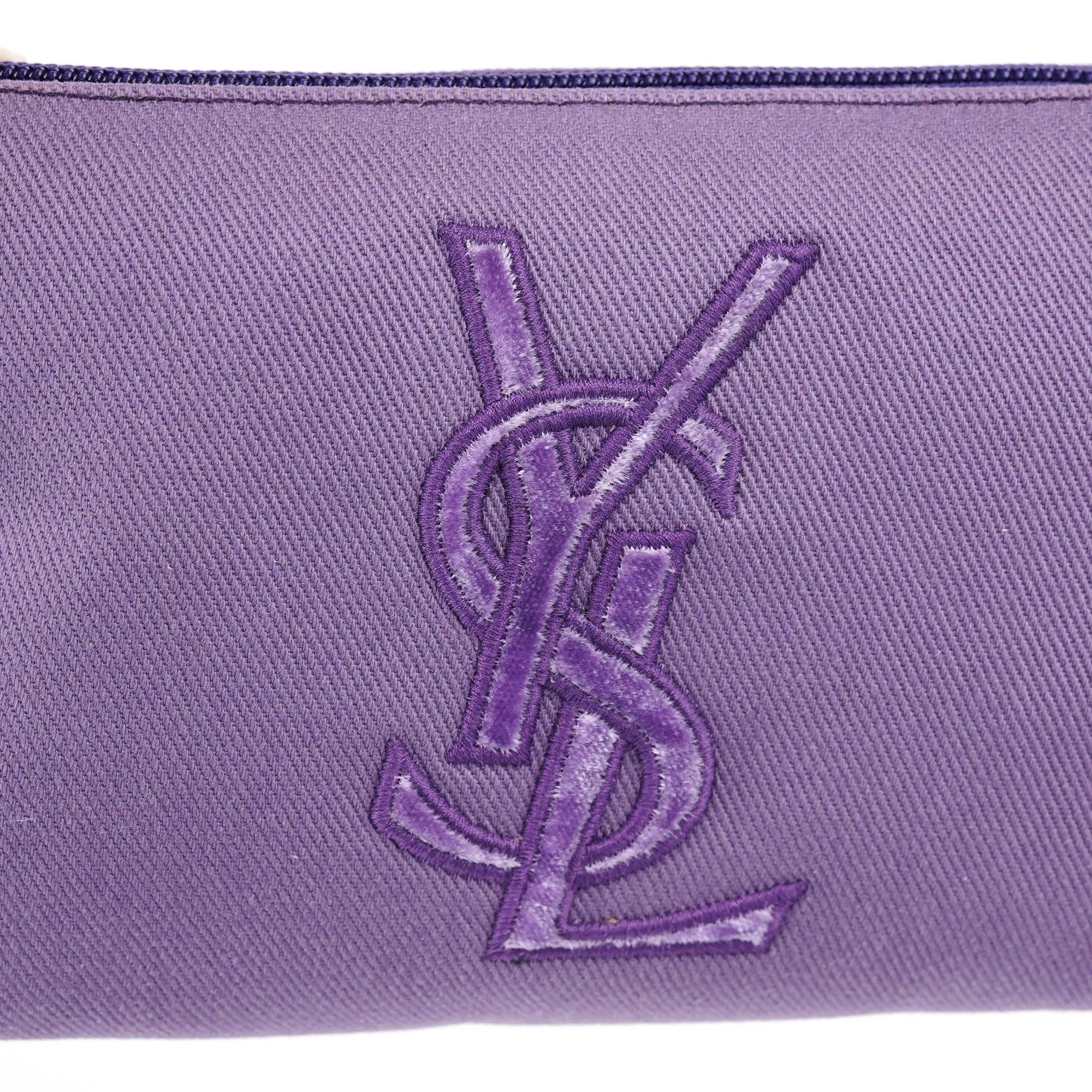 Purple Canvas YSL Shoulder Bag