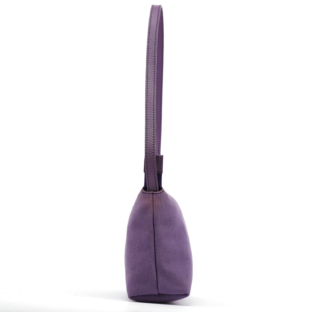 Purple Canvas YSL Shoulder Bag
