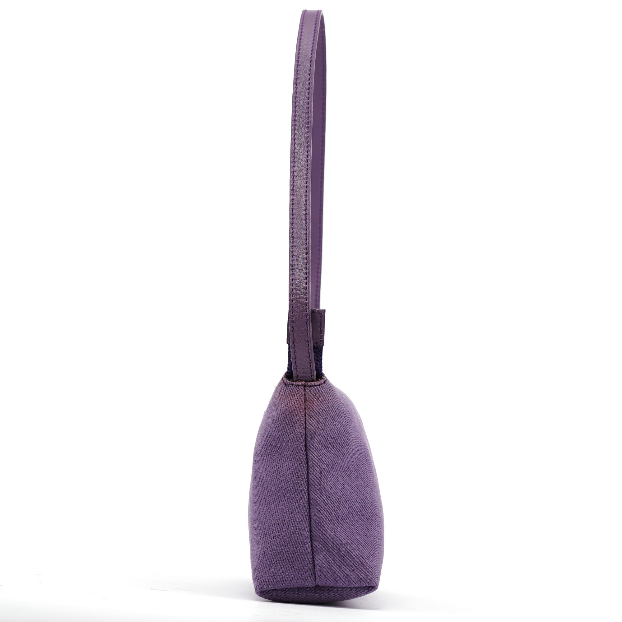 Purple Canvas YSL Shoulder Bag