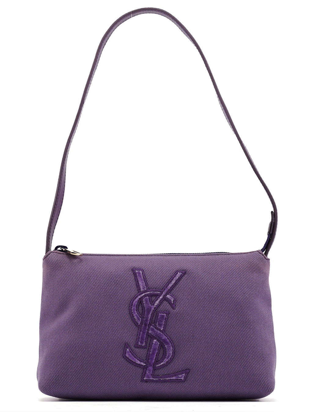 Purple Canvas YSL Shoulder Bag