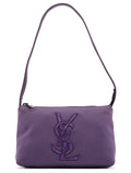 Purple Canvas YSL Shoulder Bag