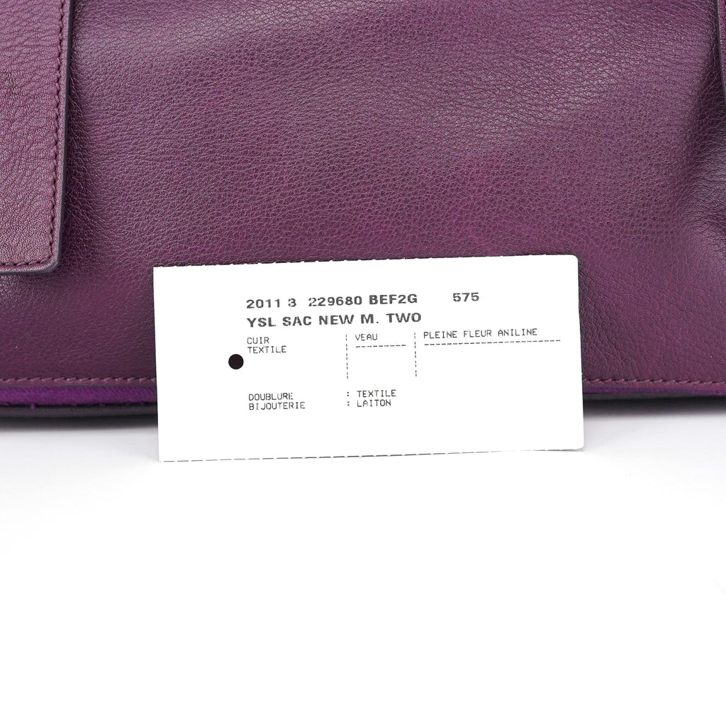 Purple Leather Muse Two Top Handle Bag