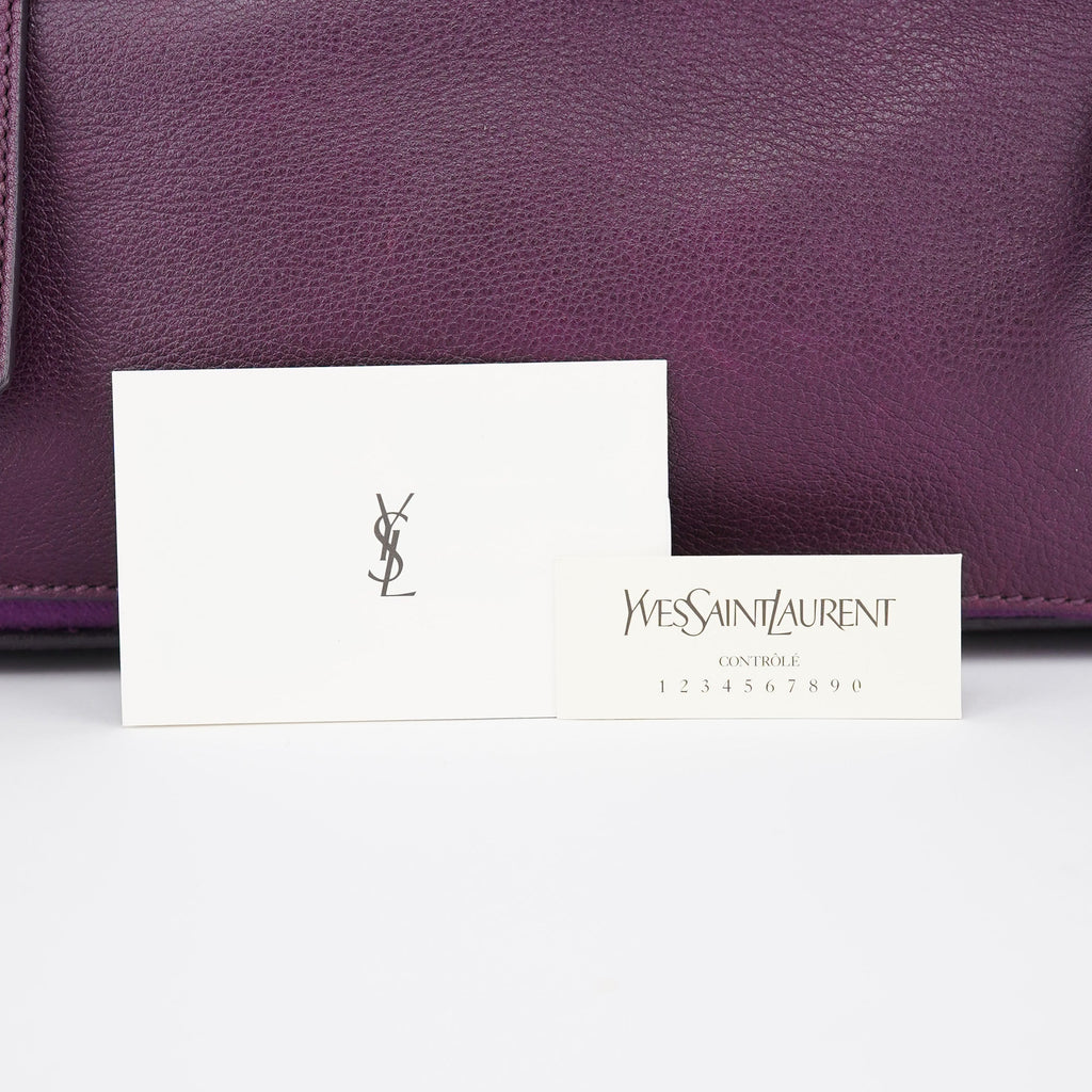 Purple Leather Muse Two Top Handle Bag