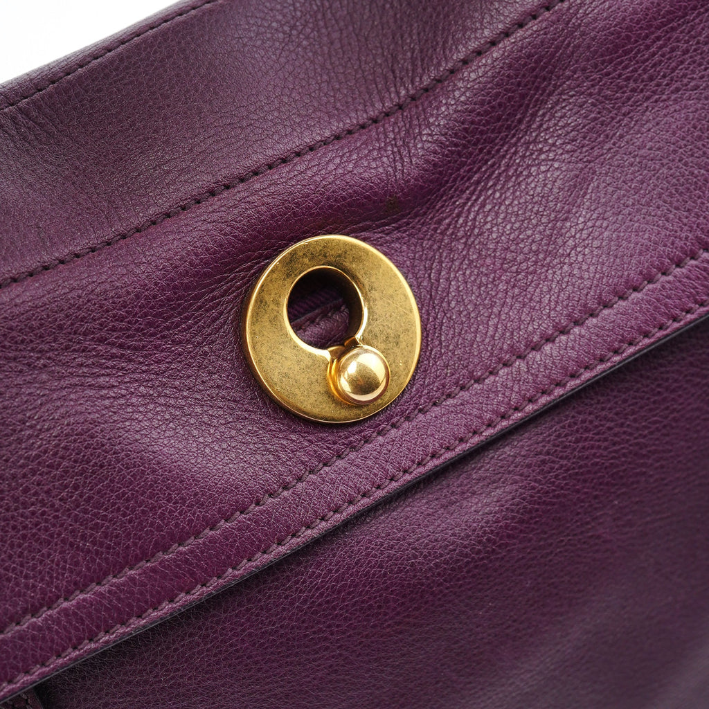 Purple Leather Muse Two Top Handle Bag