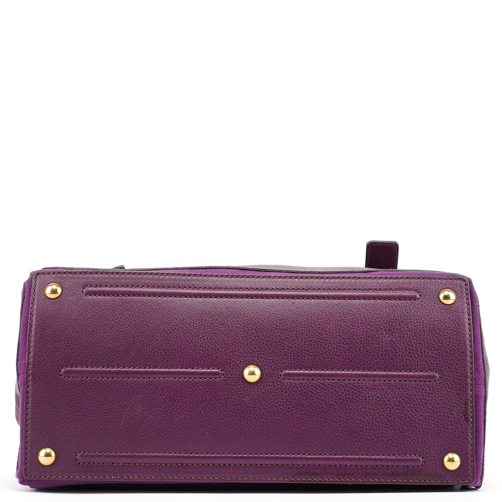 Purple Leather Muse Two Top Handle Bag