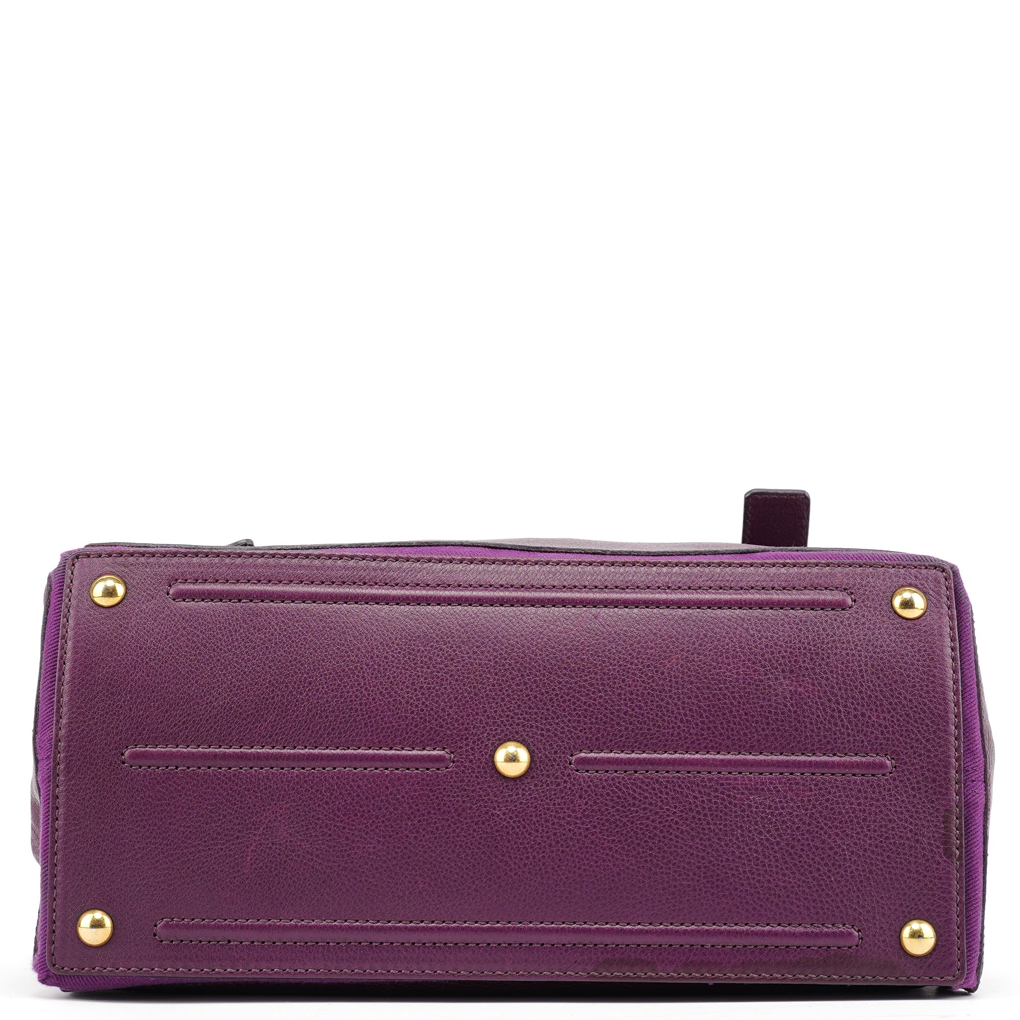 Purple Leather Muse Two Top Handle Bag