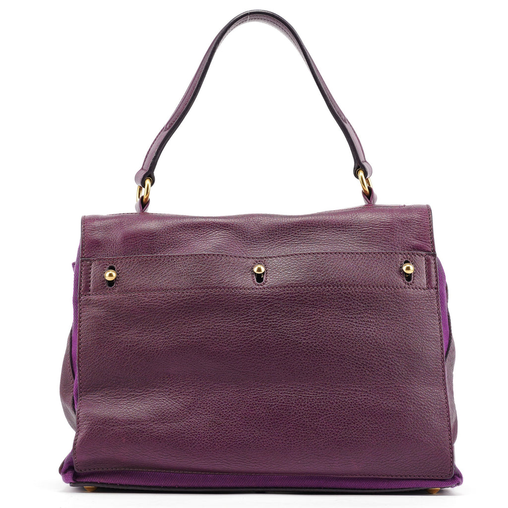 Purple Leather Muse Two Top Handle Bag