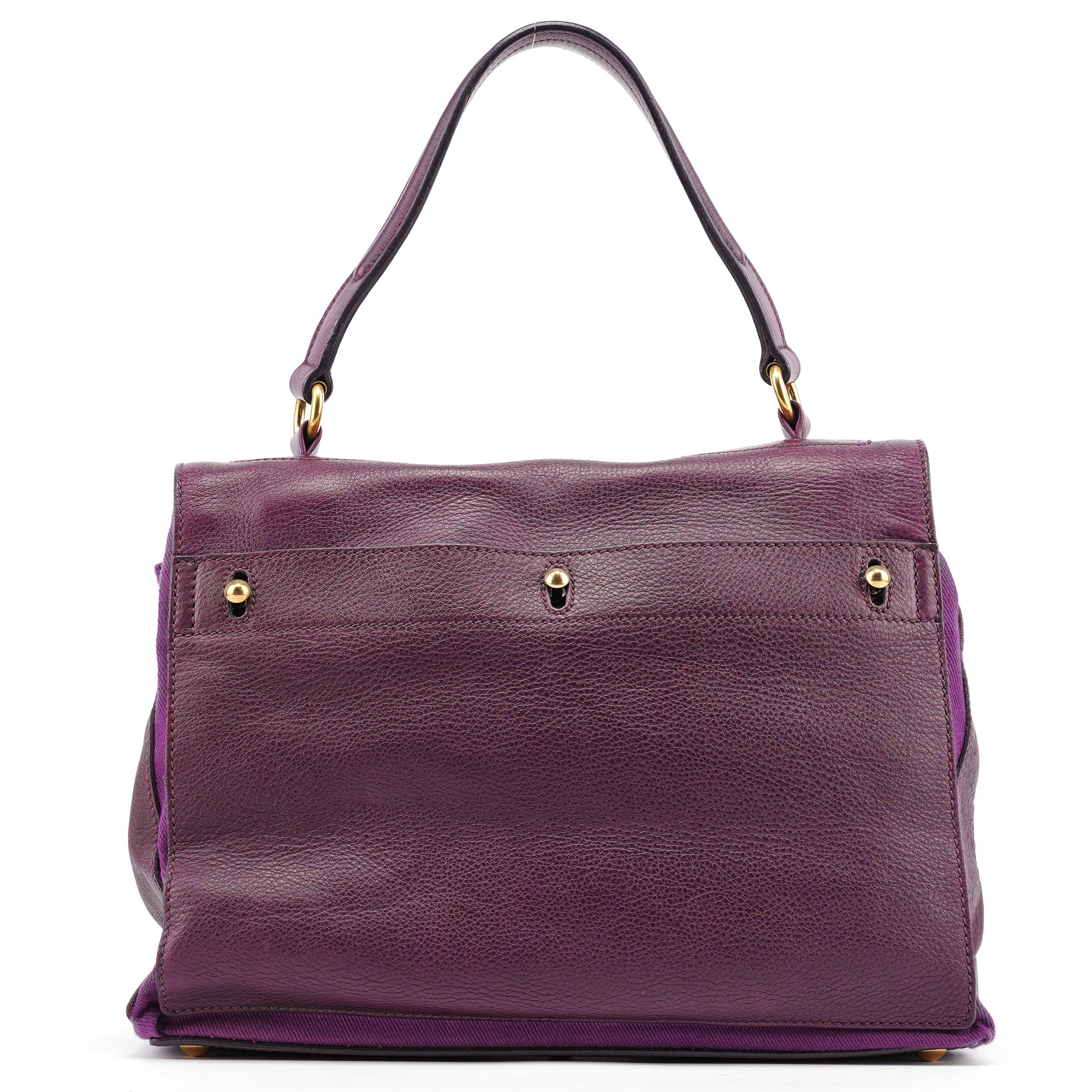 Purple Leather Muse Two Top Handle Bag