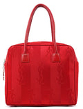 Red Satin YSL Monogram Tote Bag