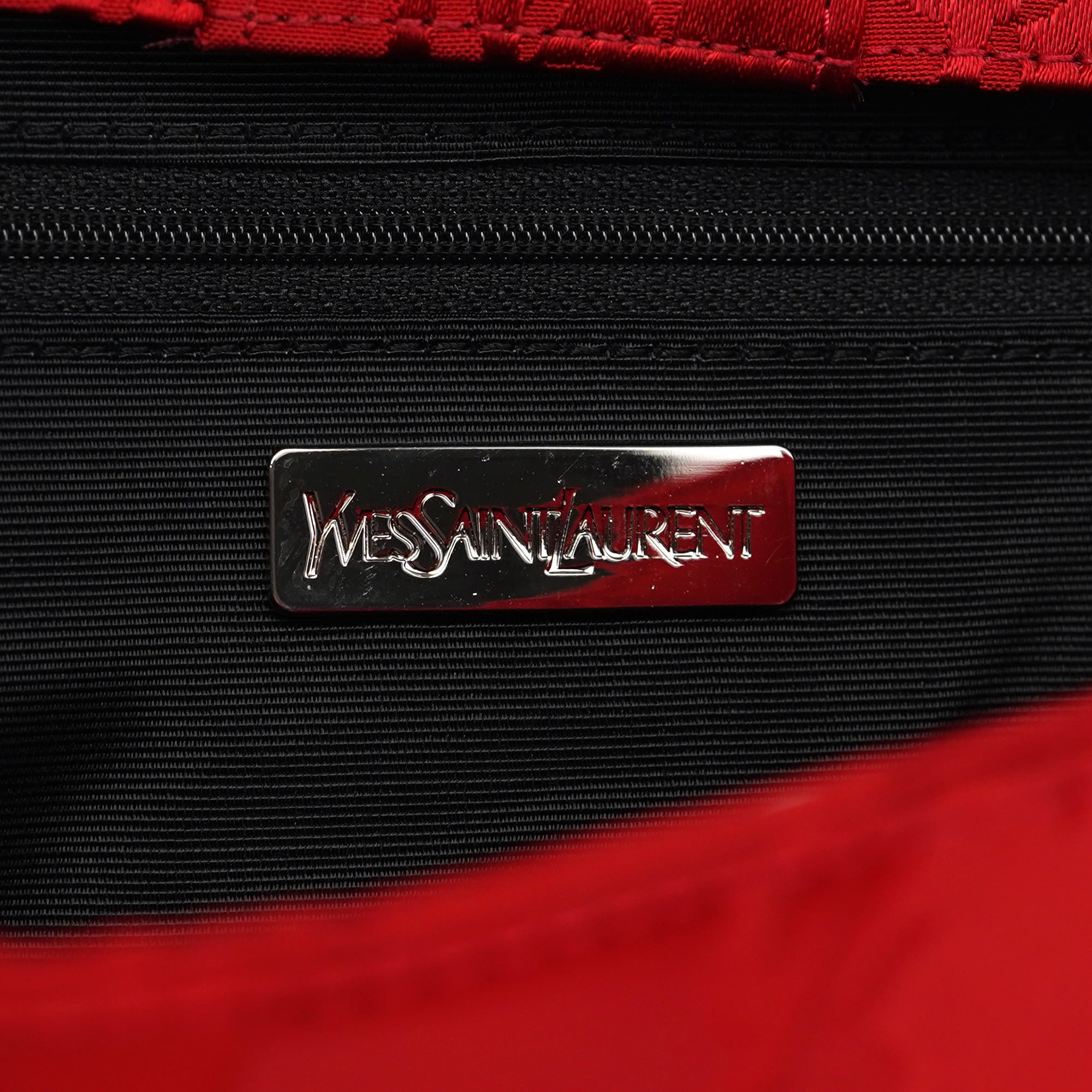 Red Satin YSL Tote Bag