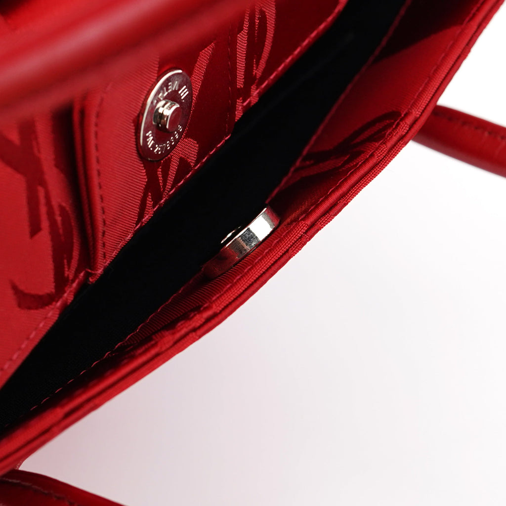 Red Satin YSL Tote Bag