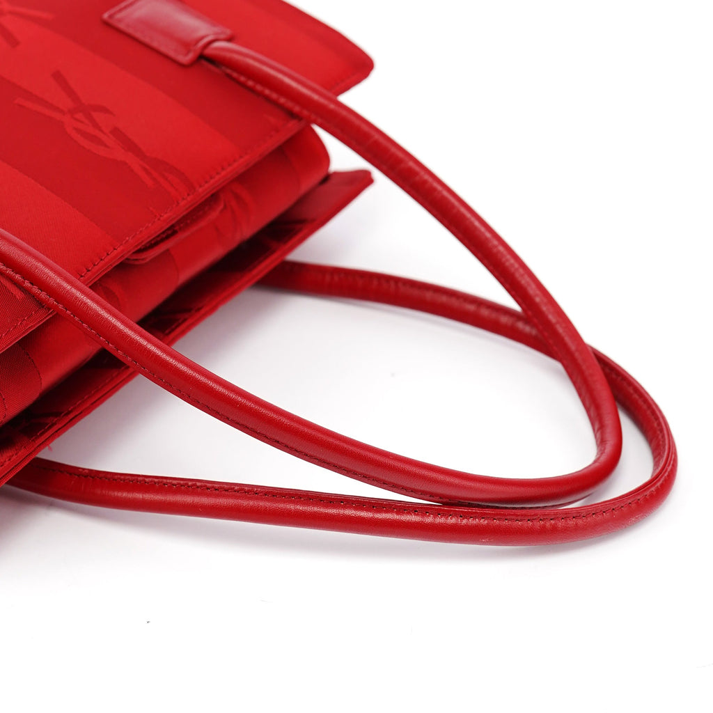 Red Satin YSL Tote Bag