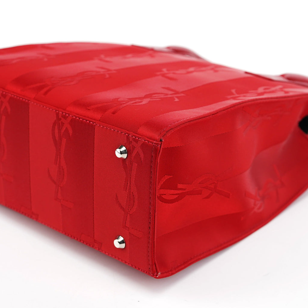 Red Satin YSL Tote Bag