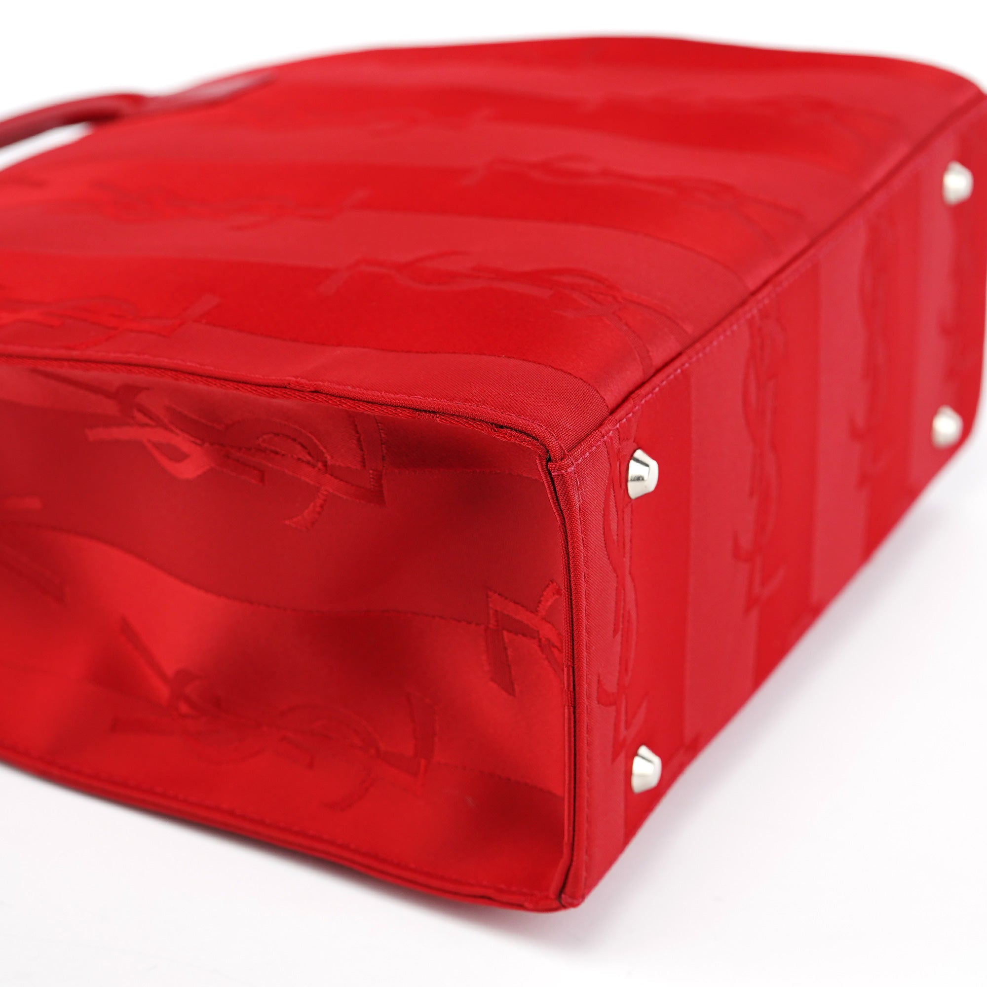 Red Satin YSL Tote Bag